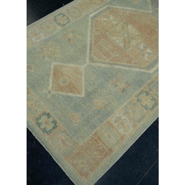 Turkish Turkish Oushak Rug 4' x 9'6" #18017 For Sale - Image 3 of 8