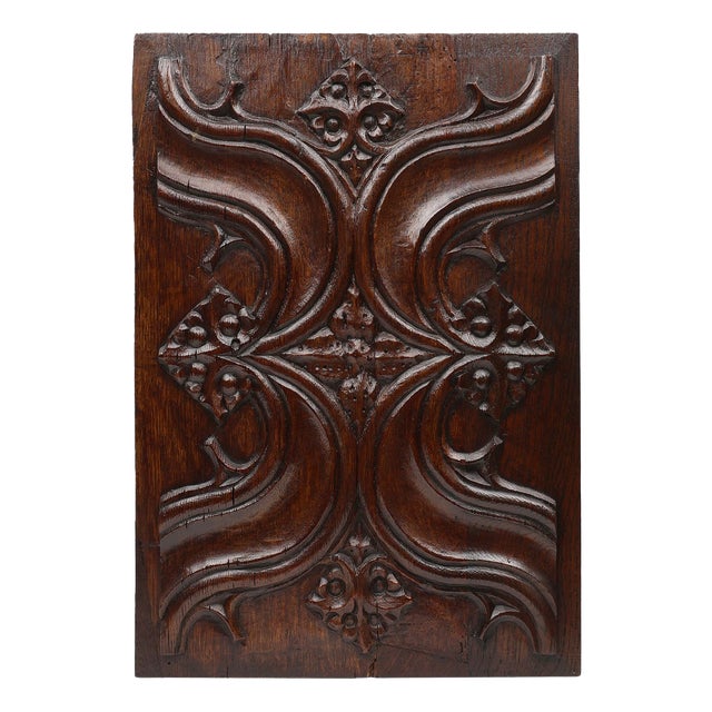 Gothic Sculpted Oak Panel, Belgium, 16th Century For Sale
