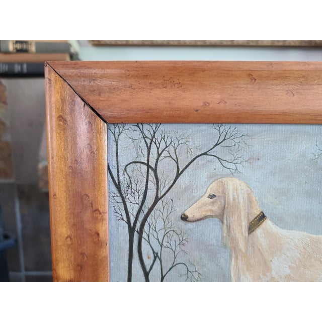 Antique 19th Century Oil Painting Portrait of a Saluki Dog For Sale - Image 13 of 17