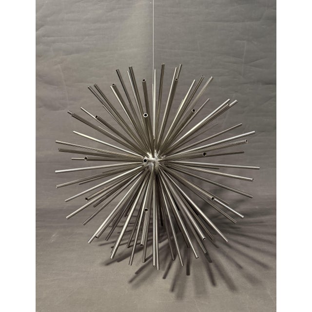 Hanging Sea Urchin Sputnik Sculpture in Steel by Curtis Jere, USA, 1970s For Sale - Image 6 of 6