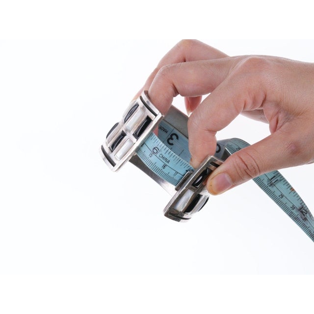 Metal 6 7/8" Jimmie King Jr Navajo silver Coral, onyx, and Shell channel inlay Cuff Bracelet For Sale - Image 7 of 10