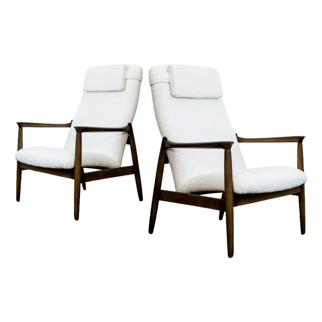 GFM-64 High Back Chairs by Edmund Homa for GFM, 1960s, Set of 2 For Sale