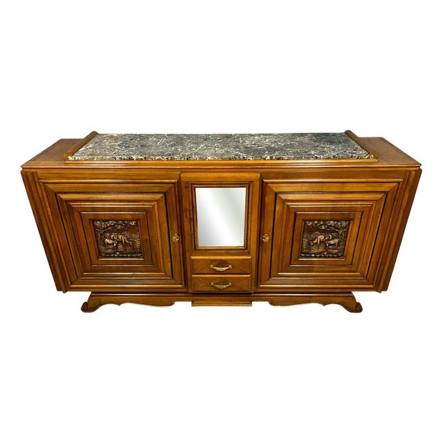 Art Deco Walnut Sideboard in the style of Marcel Breuer, 1920s For Sale