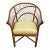 1970’s Boho-Style Fan Shapes Barrel Hand Woven Rattan and Bamboo Chair For Sale