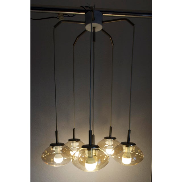 Cascade Chandelier with 6-Light Smoked Glass Drops, 1960s For Sale - Image 12 of 18