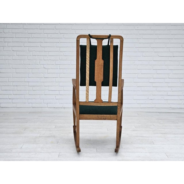 Danish Reupholstered Highback Rocking Chair in Kvadrat Furniture Wool, 1950s For Sale - Image 6 of 18