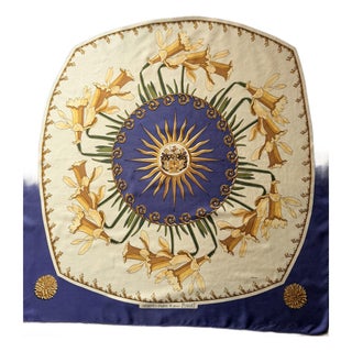 Hermès Daffodils 1999 Silk Scarf Designed by Philippe Ledoux For Sale