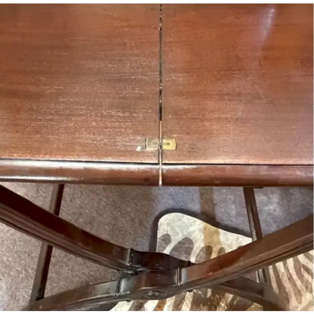 Antique English Campaign Table With Folding Mechanism, For Sale - Image 10 of 10