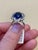 Gemstone 4.5 Carat Diffused Blue Sapphire and Diamond 18 Karat White Gold Cocktail Ring For Sale - Image 7 of 18