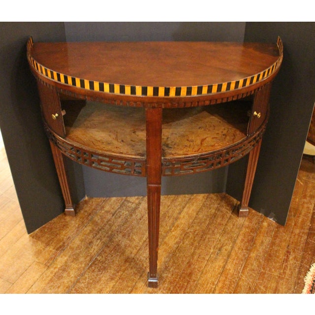 Circa 1800 Dutch Neoclassical Demilune Side or Console Table For Sale - Image 4 of 7