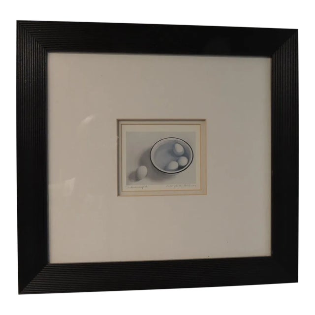 Vintage Silver Gelatin Print Tittle "Submerged" Depicting Eggs on Pottery Bowl For Sale