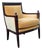 Baker Furniture Federal Revival Mahogany Upholstered Armchair With Ball Finials, Late 20th Century For Sale