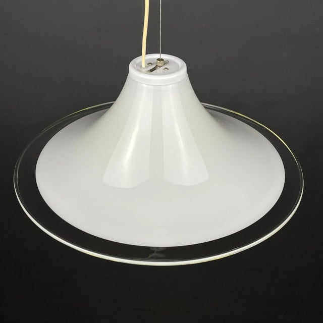 White Murano Glass Pendant Lamp, Italy, 1970s For Sale - Image 11 of 13
