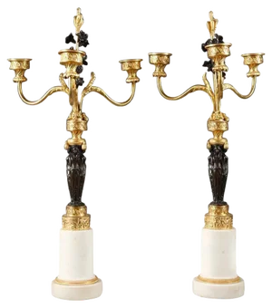Early 19th Century Empire Candelabra with Caryatids, Set of 2