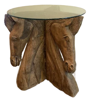 1990s Wooden Horse Entry Table Side Table