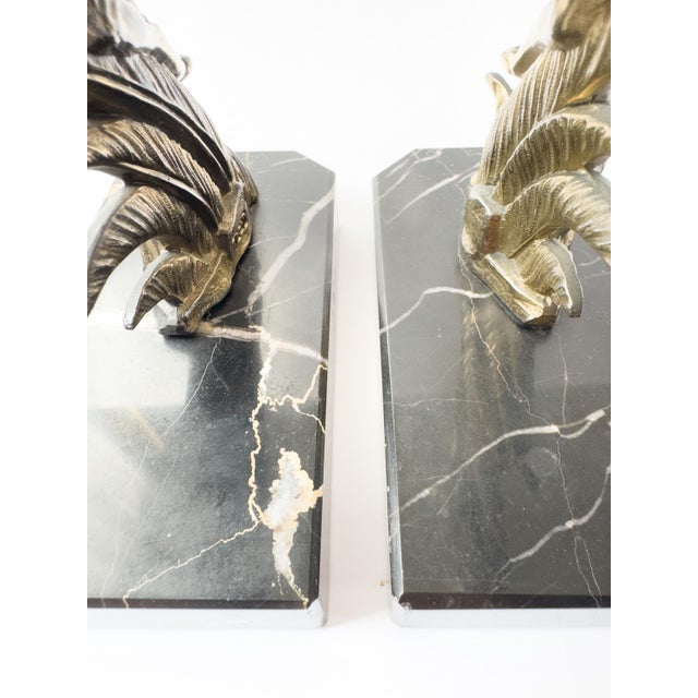 Pair of French Art Deco Leaping Antelope Bookends, Signed Tedd, C. 1930 For Sale - Image 12 of 18