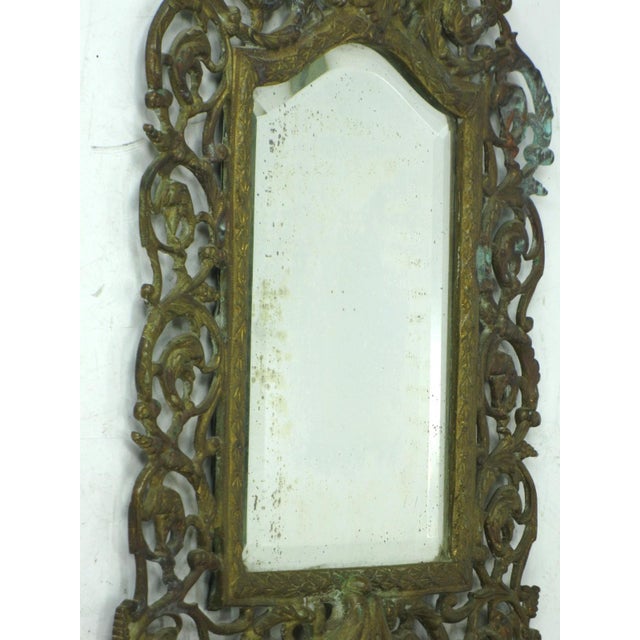 1900s Beveled Mirror Bacchus in Gilded Bronze Victorian Figural For Sale - Image 6 of 18