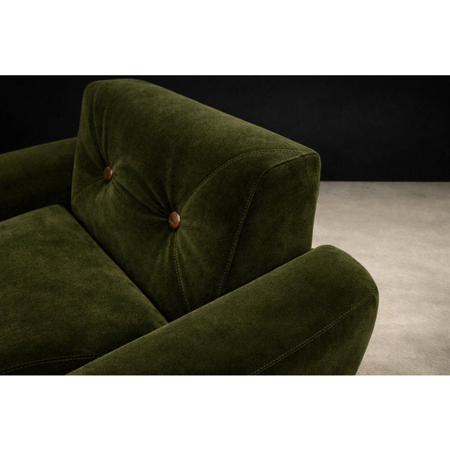 Pair of “Pullman” Armchairs in Dark Olive Velvet, Jorge Zalszupin for L’Atelier, Brazil, 1970s - Lot 146-566 For Sale - Image 11 of 16