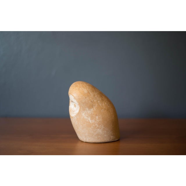 1970s Mid Century Modern Cast Stone Owl Sculpture by Islay Grimes For Sale - Image 5 of 8