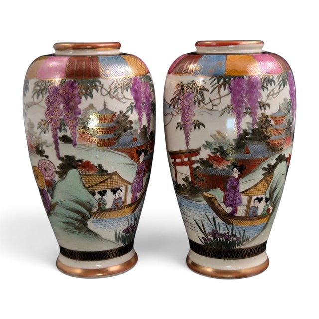 Japanese Satsuma Vases, 1910s, Set of 2 For Sale - Image 16 of 16