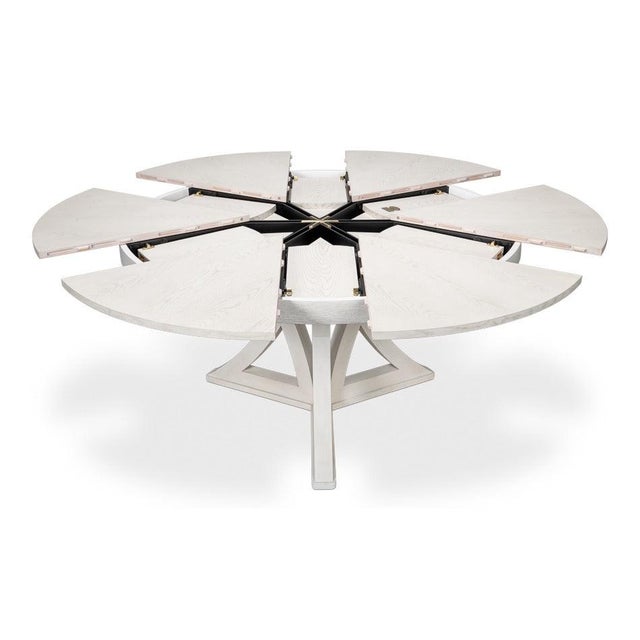 Transitional Round Dining Table, Large - White Oak For Sale In Raleigh - Image 6 of 11