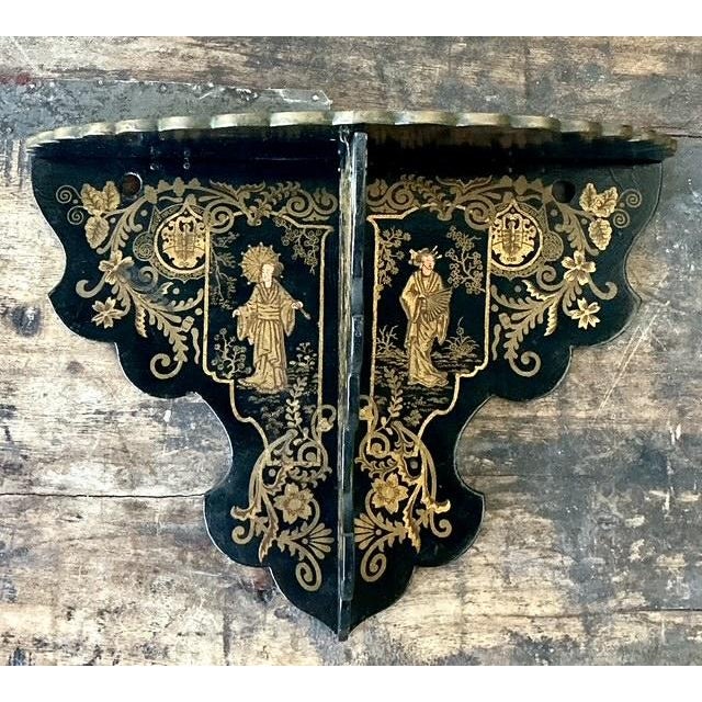 Vintage Asian Chinoiserie Folding Bracket For Sale - Image 4 of 8