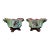 Pair Antique French Majolica Jardinières Insect Musician Cache Pot Planter C1880 For Sale