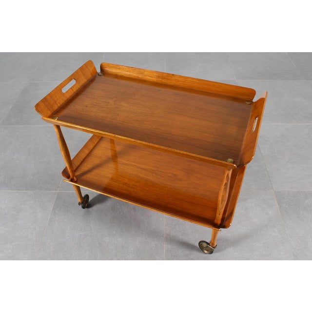 Vintage Italian Serving Cart in Bent Plywood, 1950s For Sale - Image 10 of 18