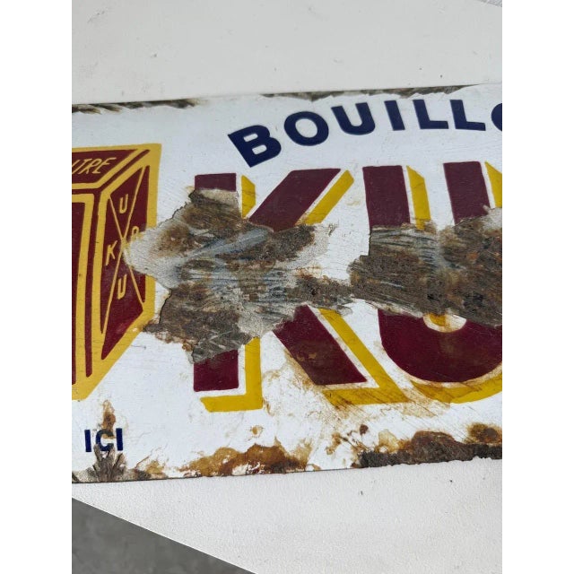 Curved Enamel Plaque from Kubor, 1930s For Sale - Image 4 of 18