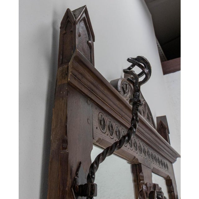 Midcentury Modern Coat Rack in Oak with Mirror For Sale - Image 5 of 10