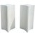 A striking pair of vintage sculptural postmodern pedestal bases crafted of textured white plaster. Their bold...
