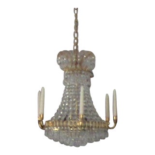 1950s Equisite Chandelier With Crystal & Candles For Sale