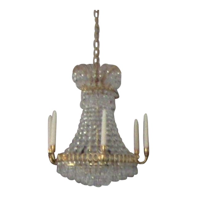1950s Equisite Chandelier With Crystal & Candles For Sale