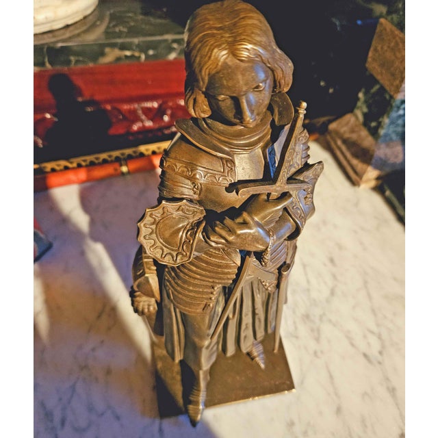 Marie d'Orléans, St Joan of Arc, 1800s, Bronze For Sale - Image 3 of 16