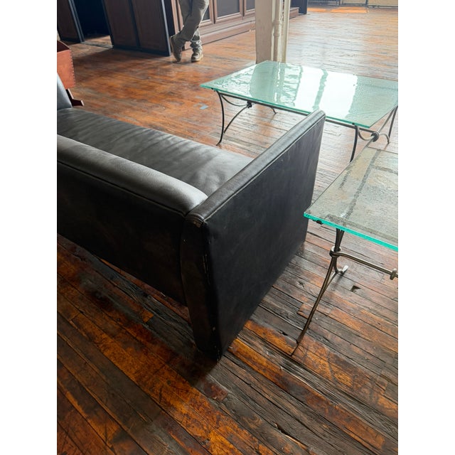 Gary Lee for Niedermeier Black Leather Architectural Sofa, Mid-1990s For Sale - Image 9 of 12