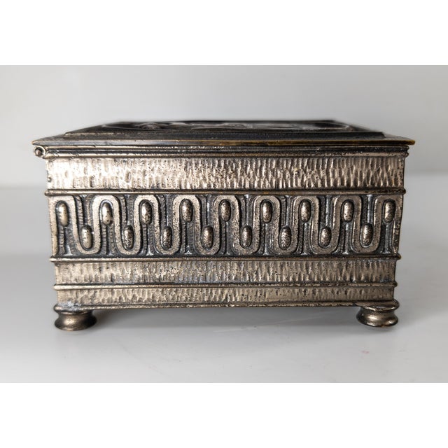 Early 20th Century Art Deco Silvered Bronze Dresser Box by Oscar Bach For Sale In New York - Image 6 of 16