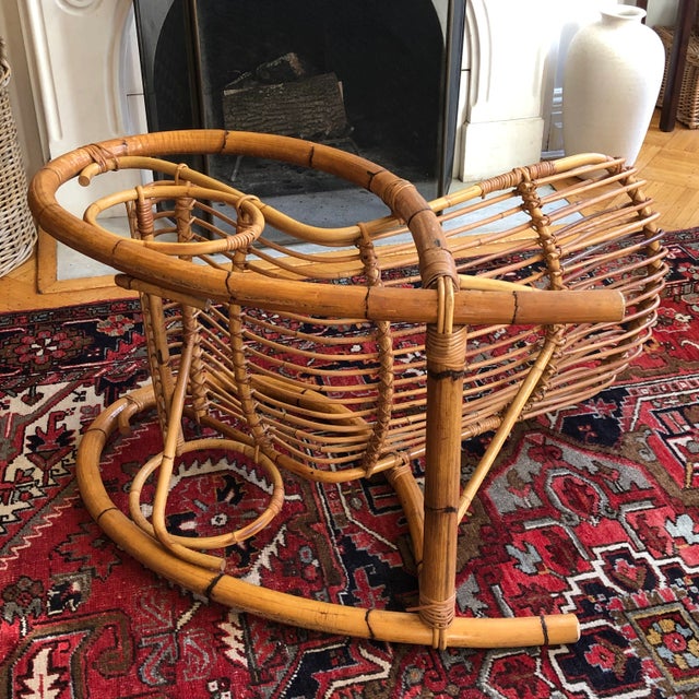 Mid-20th Century Franco Albini Style Bent Bamboo Rocking Chair For Sale - Image 4 of 12