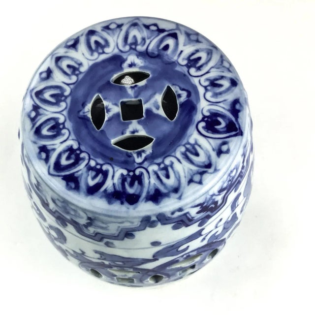 Want your home to smell like a spring day? Then sit this cool blue and white open work container on your table and fill it...