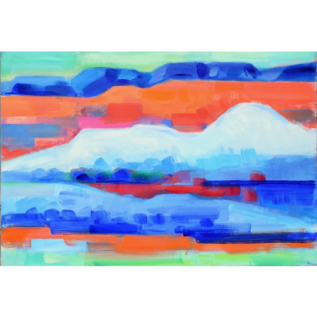 Abstract "Desert Dreams" Abstract Geometric Landscape, Acrylic on Canvas, 1989 by Erle Loran For Sale - Image 3 of 3