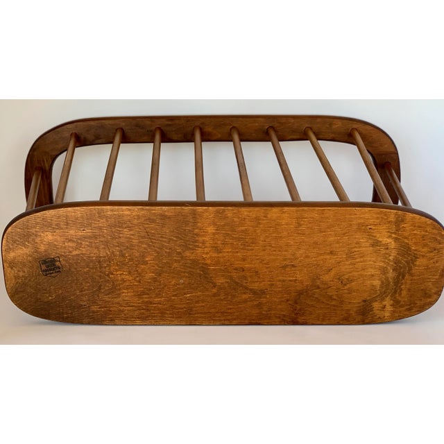 Mid Century Modern Vintage Walnut Wooden Spindle Magazine Rack ...