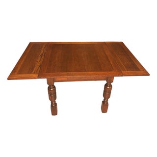 1930s Solid Oak/Mahogany Draw Leaf Dining Table With Two Extensions For Sale