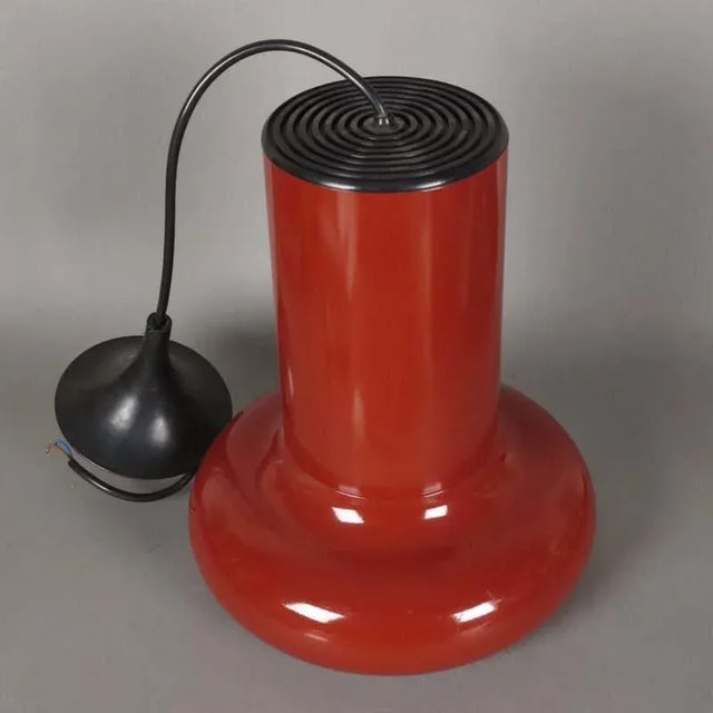 Vintage Pendant Lamps in Bordeaux Metal, 1970s, Set of 2 For Sale - Image 4 of 5