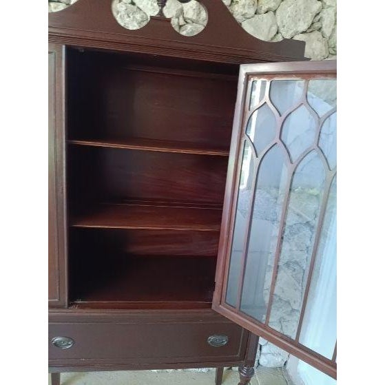 Antique China Cabinet Hepplewhite Hutch Duncan Phyfe Style For Sale In Naples, FL - Image 6 of 10