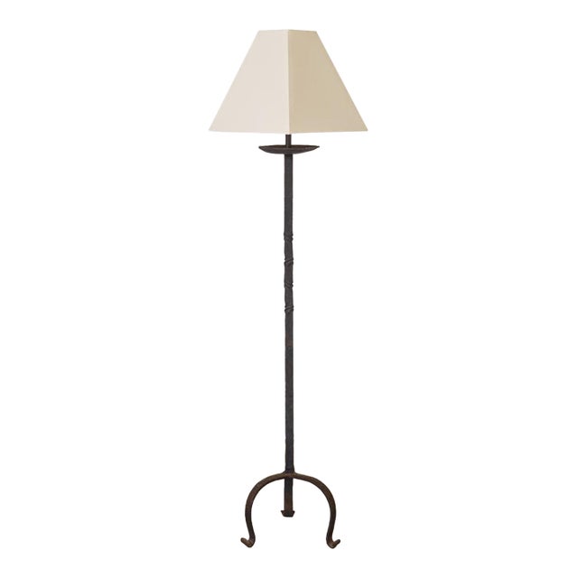 1940s French Iron Floor Lamp For Sale