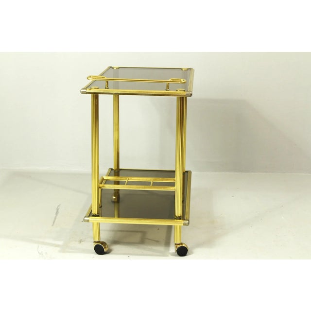 Italian Brass Serving Trolley, 1980s For Sale - Image 4 of 8