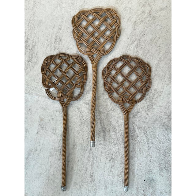 Mid 20th Century Vintage Rattan Woven Rug Beater, Lot of 3 For Sale - Image 5 of 12