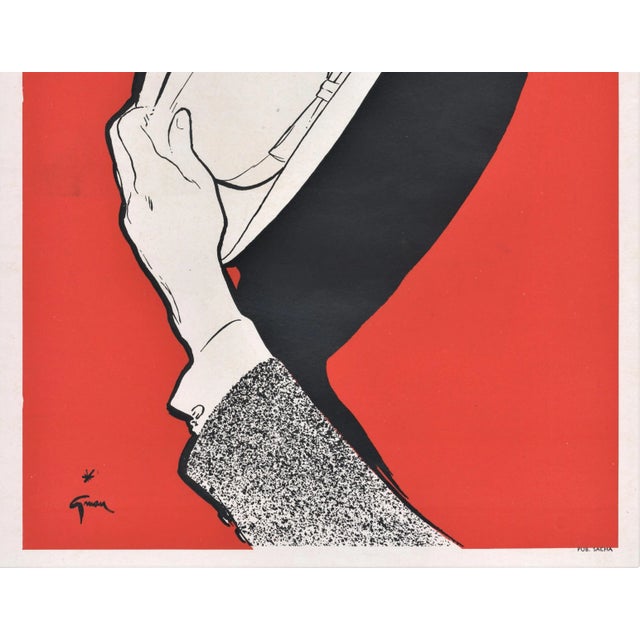 Mid-Century Modern 1951 French Mid-Century Advertisement Print for Hats, Gruau For Sale - Image 3 of 3