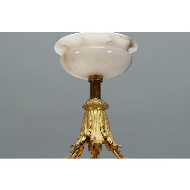 French Art Deco Black Veined Alabaster and Bronze Pendant Light, 1920s For Sale - Image 15 of 18