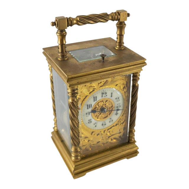 French Ormolu Gilt Bronze Repeater Carriage Clock For Sale
