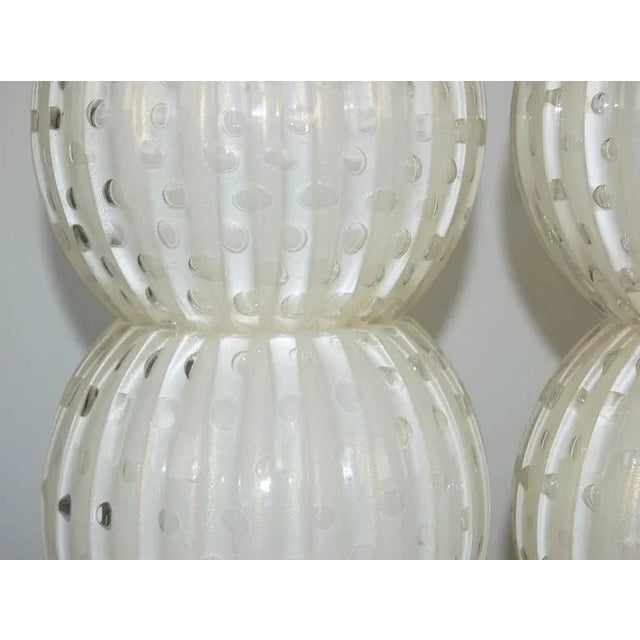 Gold Murano Glass Sphere Lamps White Gold For Sale - Image 8 of 10